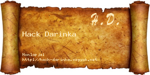 Hack Darinka névjegykártya